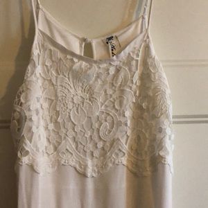 White spaghetti strap dress with adjustable straps